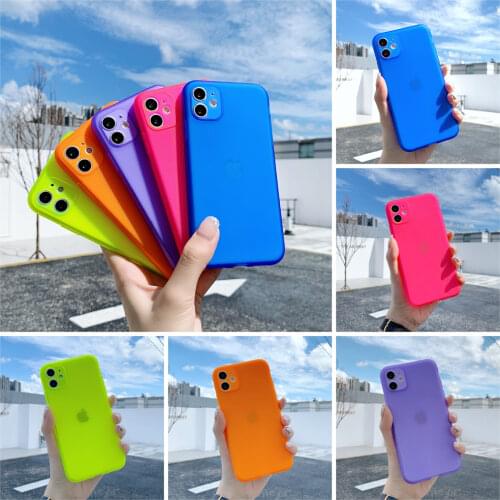Transparent Fluorescence Phone Case for IPhone 11 7 Case Silicone Soft Back Cover for IPhone 11 12 Pro XS Max X 8 7 Plus XR Case