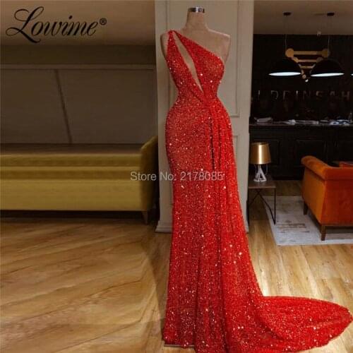 On Sale One Shoulder Evening Dress Long Sequin Prom Dresses Dubai Turkish Kaftans Party Gowns African Dress Aibye 2019 Vestidos