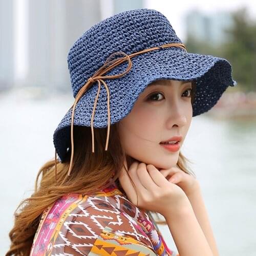 Princess Sweet Straw Hat Adult Soft Straw Sun Cap Girls Beach Sun Hat Foldable Weave Sun Hat Students Outside Travel Hat B-7992
