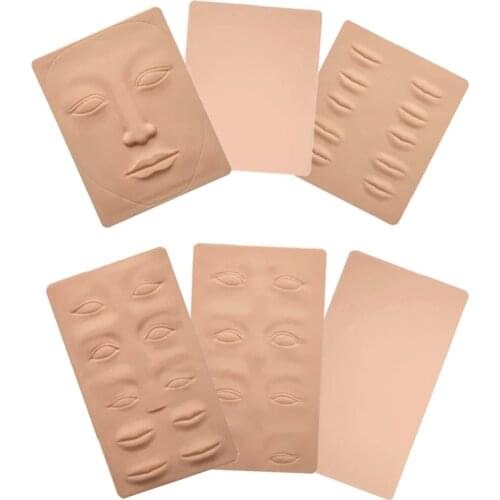 1pc Silicone Permanent Makeup Tattoo Training Practice Fake Skin Blank Eye Lips Face for Tattoo Microblading Tattoo Pen Beginner