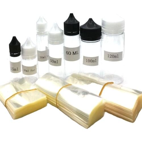 200pcs Clear PVC Heat Shrink Wrap Film for 15ml 30ml 50ml 60ml 100ml 120ml Bottle Shrink Film Shrink Seal