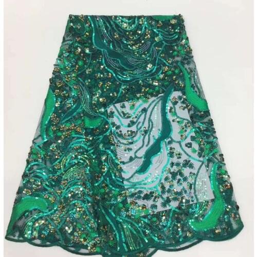 Non-Lace Fabric Sequins Nigeria French Lace Fabric 2021 High Quality Sequin Wedding Fabric FJ3908