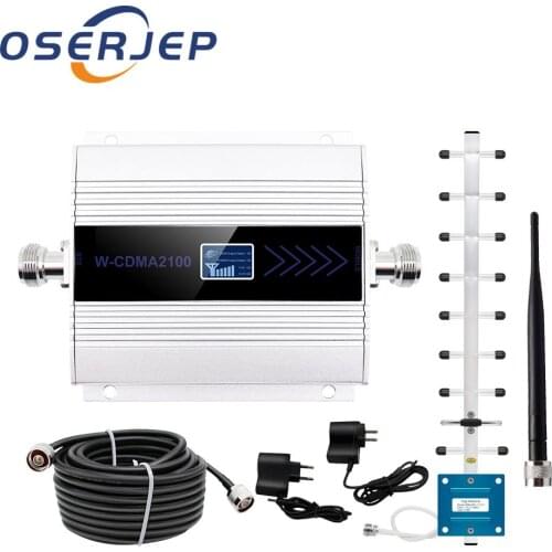 UMTS 2100Mhz 4g mobile phone signal amplifier+13dBi Yagi directional outdoor antenna/rubber Omni indoor antenna/50-5 10M cable