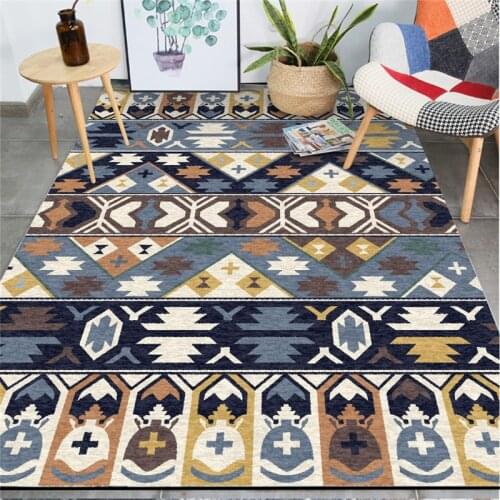 Bohemia Geometric Carpets Persian Vintage for Living Room European Ethnic Small Area Rug Bedroom Hallway Non Slip Mats Doormats