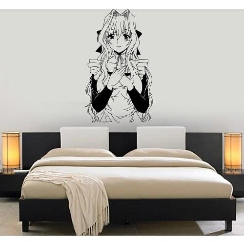 Anime Girl Manga Cartoon Oriental Teen Nursery vinyl wall decal home decor diy art mural wallpaper