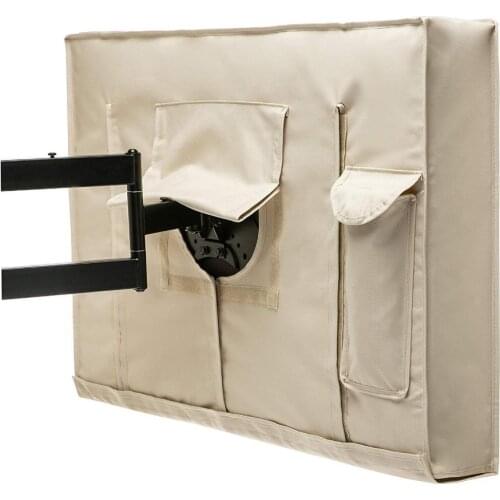 Weatherproof Dust-proof Outdoor TV Cover Beige 32\" 36\" 40\" 46\" 50\" 55\60\ 65\ Protect Screen Garden Patio Outdoor TV Cover