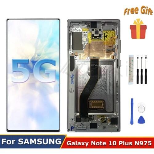 N975f N975w Amoled For Samsung Galaxy Note 10 Plus LCD Display Replacement Touch Screen N975 Digitier Assembly Note 10 Pro frame