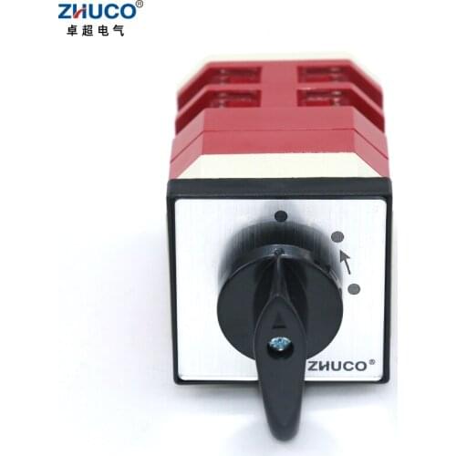 ZHUCO LW12-16/GL24.2 16A Three Position Two Pole Electric Momentary Knob Changeover Control Cam Switch Single Reset Switch