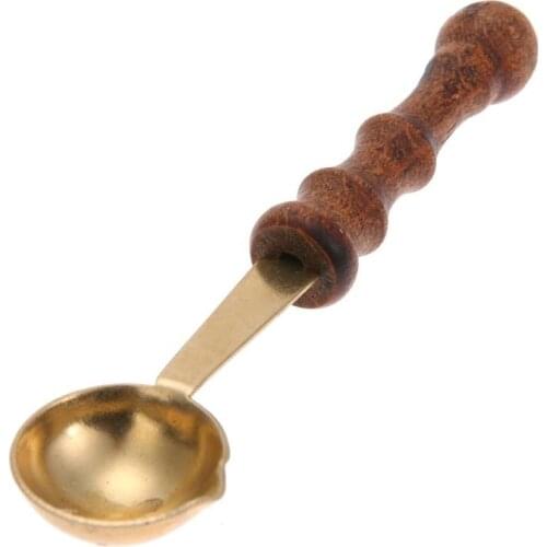 1Pc Retro Wax Stamp Sealing Wax Spoon Vintage Wood Handle Sealing Anti Hot Stick Granule for Cards