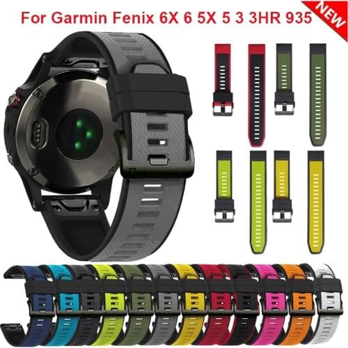 26/22mm Watchband For Garmin Fenix 6 6S 6X Pro 5 5X 5S 5S Plus 3HR 935 Silicone Band Fenix6 Fenix5 Watch Easyfit Wrist Strap