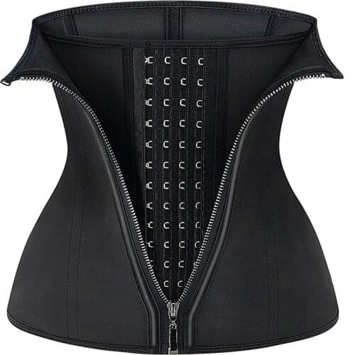 4 Hooks Latex Waist Trainer Reductive girdle zipper Womens corset top faja Modeling strap Slimming belt belly sheath shapewear