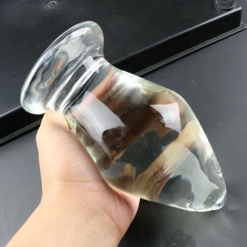 82mm diameter huge glass butt plug big anal plug gay sex toys prostate massager glass anal plug sex toys for women/men