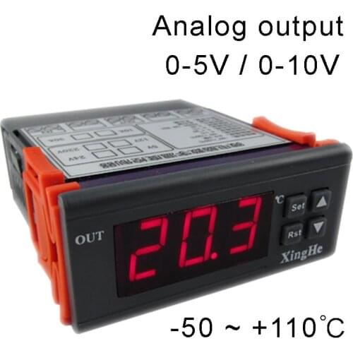 Analog output thermostat output voltage 0-5V or 0-10V to control your frequency converter or adjustable power