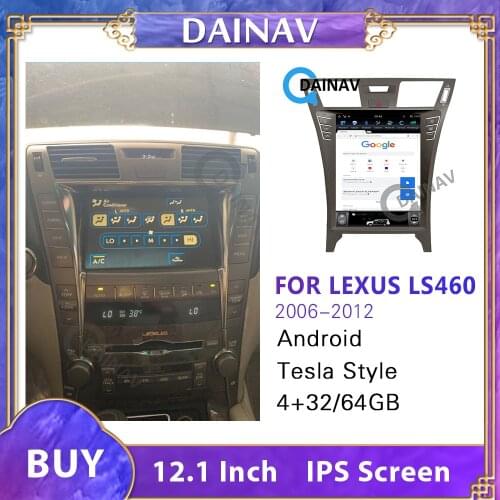 12.1 inch Vertical Screen Android Car Radio GPS Navigation For Lexus 460LS 2007 Tesla Style Car Multimedia DVD Player