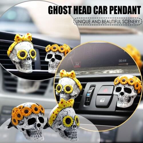 Car Air Freshener Perfume Aromatherapy Creative Car Air Outlet Ghost Head Two-piece Car Interior Pendant Decoration Dropshipping
