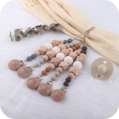 Elephant Print Newborn Baby Pacifier Clips Chain Cute Nipple Dummy Holder for Infant Teething Chain
