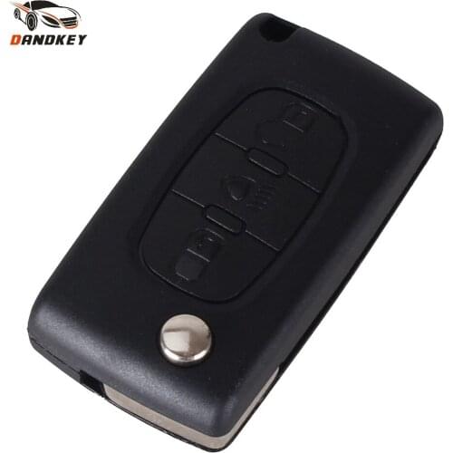 Dandkey 5X Remote Key Fob Shell Case 3 Buttons Key Fob Case Key Shell For CITROEN C2 C3 C4 C5 C6 C8 PICASSO CE0536