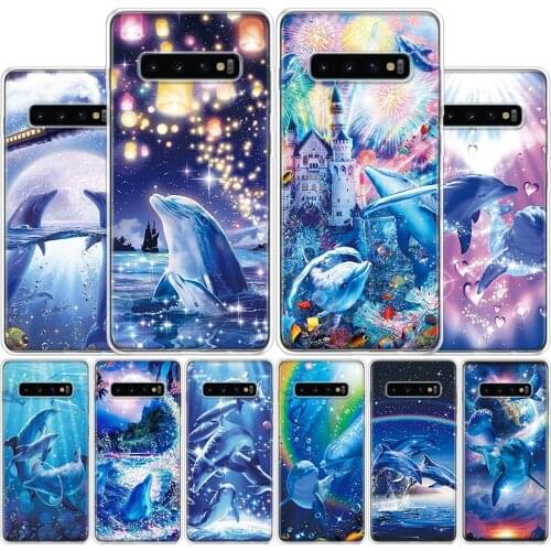 Sea Animal Cute Dolphin Cover Phone Case For Samsung Galaxy S10 S20 FE Ultra Note 10 9 8 S9 S8 Plus Pro Lite S7 S6 J4 J6 + Coque