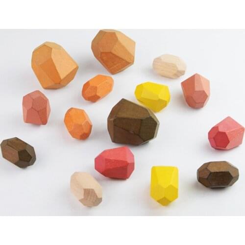 Stacking Rainbow Set Balancing Building Wood Toy Gift Kids Educational Puzzle Toy Stacking Stone Game for Children Gift
