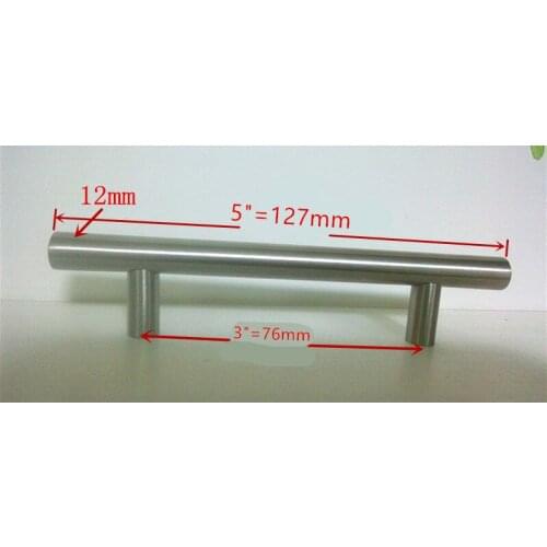 Diameter 12mm,Length:127mm) 5" Furniture Hardware Kitchen Cabinet Handle, Bar Pull Handle Stainless Steel T Handles