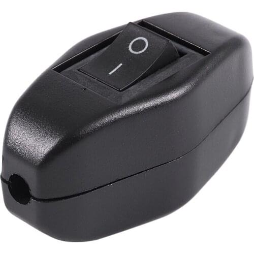 Quality Black Bedroom On Off Button In Line Switch 6A/250VAC 10A/125VAC