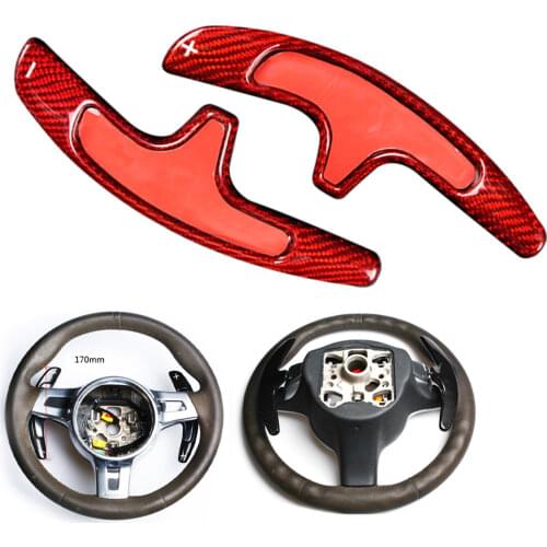 Car Carbon Steering Wheel Extension Paddle Shift for Porsche 991 /Cayman 981 2013-2016 & Carrera 2012-2016 & Boxster 2014-2015