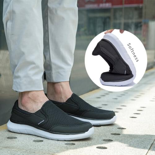 Classic Lightweight Men Casual Shoes Comfortable Breathable Mesh Summer Men Shoes Slip-on Loafers Pumps Walking Plus Size 40-50