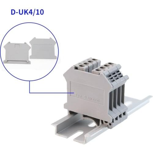 D-UK4/10 for UK 3N UK5N UK6N UK10N UIK16 UK25Terminal Block Accessories End Cover Plate Din Rail Terminal Blocks 10pcs