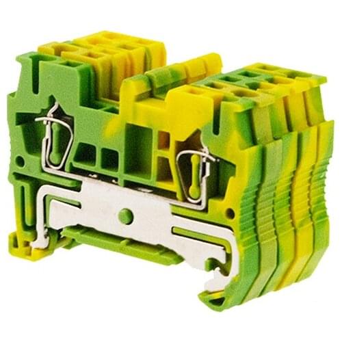 Din Rail Terminal Blocks 10Pcs ST-1.5PE Connectors Return Pull Type Spring Cage Connection Ground Terminal Blocks Screwless