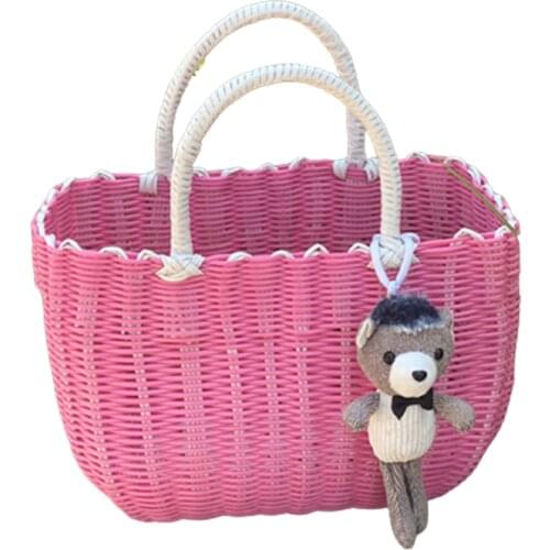 Handmade Basket with Handle Camping Picnic Basket for Wine Flower Shopping Storage Hamper Kitchen Organizer Home Decor ASD88