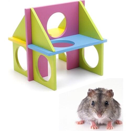Fashion Hamster Colorful Gym Toy Pet Mouse Rat Wooden Funny Fun Playground Exercise Safe Gift
