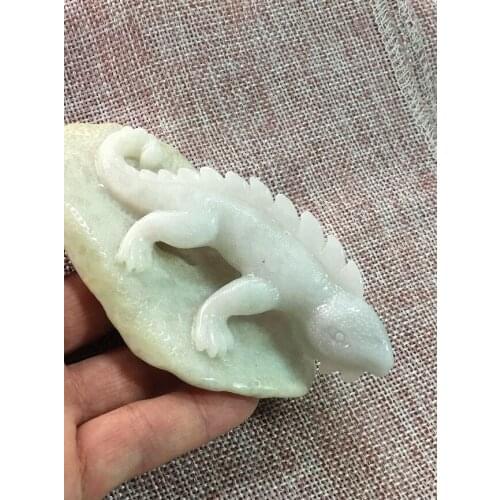 Natural 7A Myanmar jade Handcarved jade lizard green jade pendant jade necklace men pendants jewelry jade necklaces