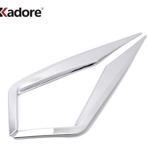 For Skoda Kodiaq 2016 2017 2018 ABS Chrome Front Fog Light Lamp Cover Trim Foglight Eyebrow Strips Accessories Car Styling