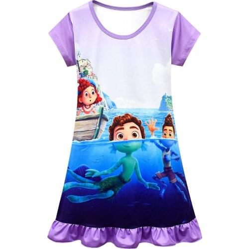 Summer Friendship Sleeping Dress Nightdress Toddler Girls Pajamas Dresses Children Ruffle Nightgown Home Clothes Kids Sleepwear