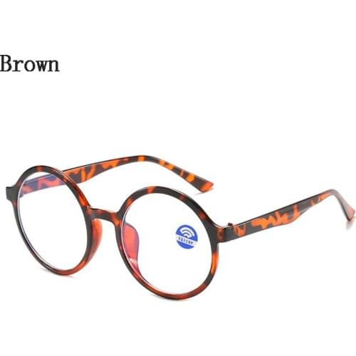 New Big Round Frame Women Plain Glasses Men Anti Blue Light Trend Cute Comfortable Leopard Computer Goggles Wholesale P042