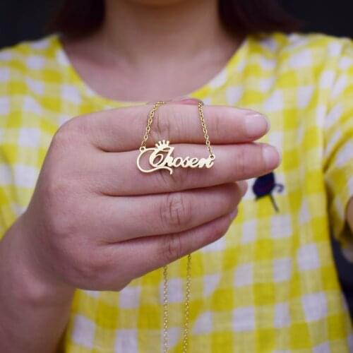 European and American popular, exquisite crown letter chosen stainless steel necklace