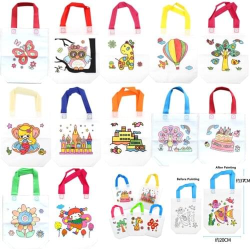 10Pcs Antistress Puzzles Educational Toy for Children DIY Eco-friendly Graffiti Bag Kindergarten Hand Painting Materials