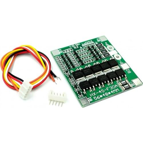 BMS 4S 14.8V 30A 18650 Lithium Battery Charge Protection Board 18650 Balancer Power Bank Equalizer Board With Wire