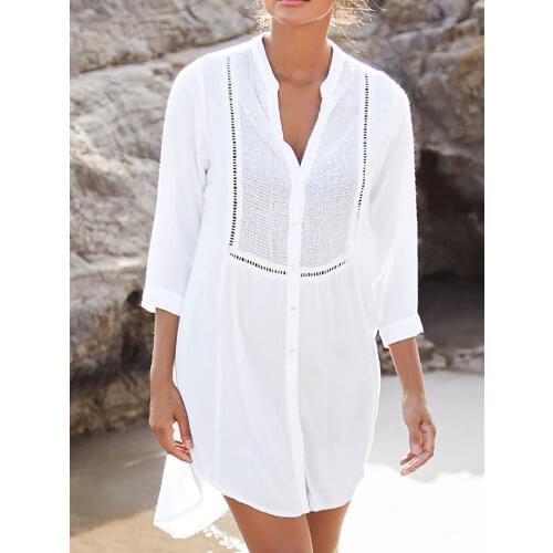 White Swim suit Cover up Sarong 2021 White Beachwear Lace Patchwork Tunic Pareo de Plage Beach Cover ups Tunika Beach