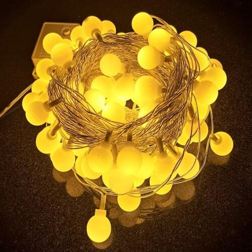 10m 20m 30m 50m Ball LED String Lights 220V Fairy Christmas Lights Holiday Lighting Outdoor Xmas Tree Decoration Garland Lamp