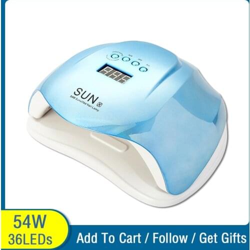 SUN X 54W/48W LED Lamp Nail Dryer 36/24 LEDs UV Ice Lamp For Drying Nails Gel Polish Timer Auto Sensor All Manicure Tool