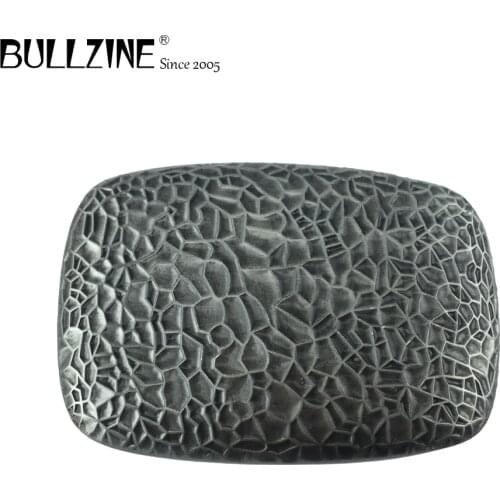 The Bullzine Blank with snake skin lines belt buckle with pewter finishFP-03493 suitable for 4cm width snap on belt