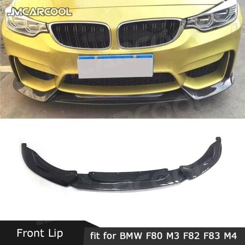 V Style Carbon Fiber Front Lip Spoiler for BMW 3 Series F80 M3 4Series F82 F83 M4 2014-2018 FRP Head Bumper Chin Guard