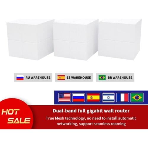 JSMAX JSMW6 Mesh Whole Home Coverage Gigabit Wifi Router 2.4G/5G Dual Band Wireless Router and AC1200 wifi Repeater