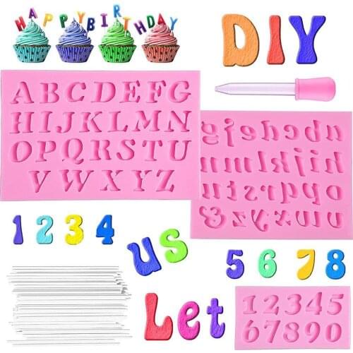 1pcs Alphanumeric Silicone Mold DIY Fondant Mold Cake Decorating Tools Chocolate Mold Durable Home Kitchen Baking Supplies
