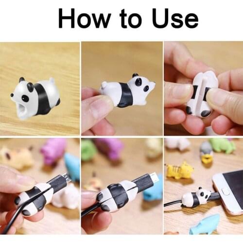 1Pcs Cute Cable Bite Animals Protector For Android Iphone Charging Cable Winder Cover For iPhone USB Charging Cab