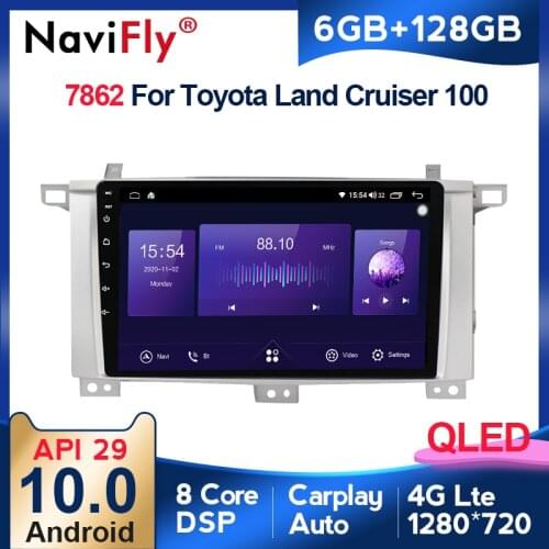6G+128G QLED 4G LTE Carplay Android 10 Car Radio For Toyota Land Cruiser LC 100 2002 - 2007 Autoradio Multimedia GPS Navigation
