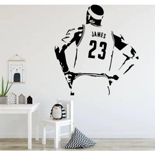 Basketball Star LeBron James LBJ Wall Sticker For Kids Room Decoration Vinyl Self Waterproof Art Decor Mural