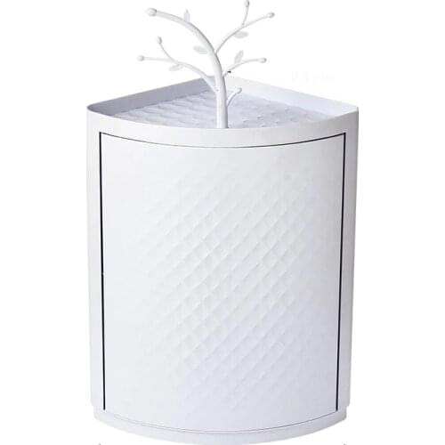 Scandinavian Style White Bathroom Shelf Can Rotate Kitchen Storage Box Can Be Waterproof Without Perforation Installation