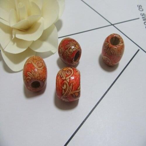 Free Shipping 50Pcs European Round Wooden Pony Beads DREADLOCK Hair Bead for Braiding Hair Extension Jewellery Making 16x16.5mm